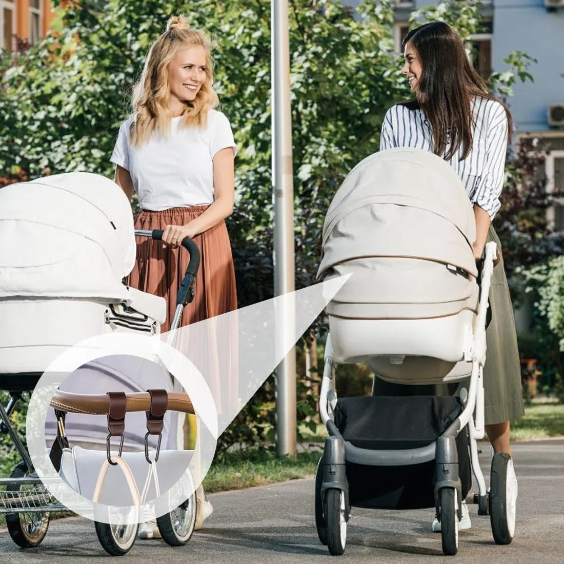 WeddHuis 2 szt. Haczyki do wózka dziecięcego uniwersalne bezpieczne i trwałe haczyki do wózka samochodowego wózek rowerowy wózek wiszący torby plecak